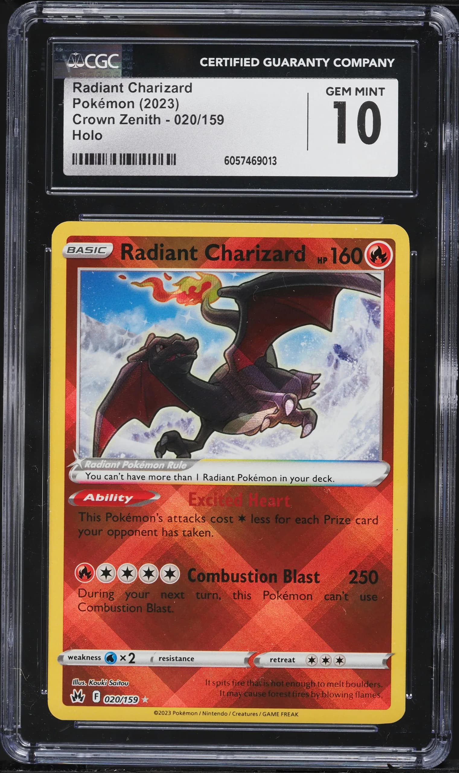 2023 #020 Radiant Charizard CGC 10 Sword and Shield Crown Zenith Pokemon Crown Zenith - English #020/159 CGC 10