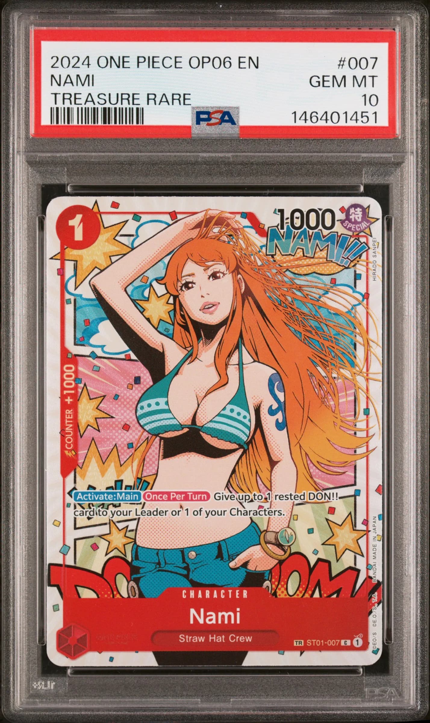 2024 #007 Nami PSA 10 One Piece OP06-Wings of the Captain One Piece OP06-Wings of the Captain #7 PSA 10