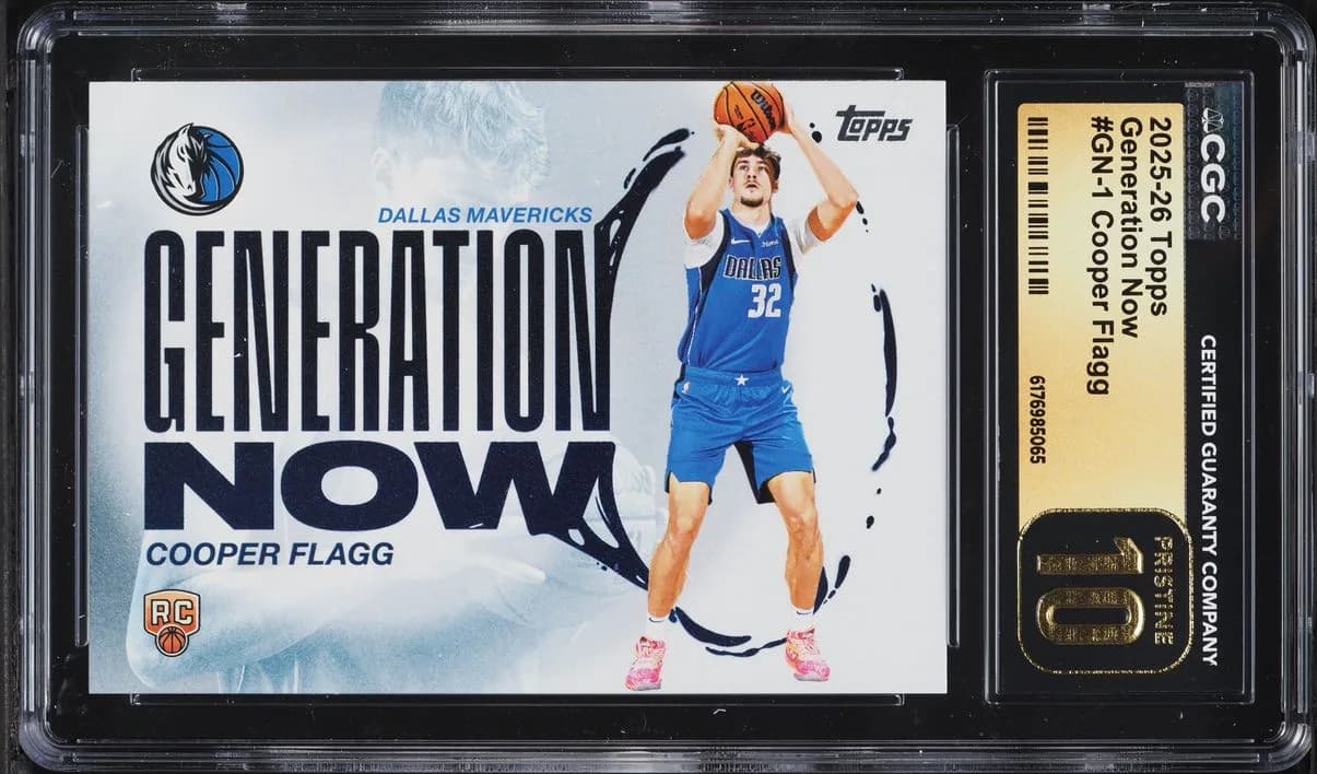 2025 Topps Generation Now Cooper Flagg ROOKIE #GN-1 CGC 10 PRISTINE Topps Series 1 #GN-1 CGC 10