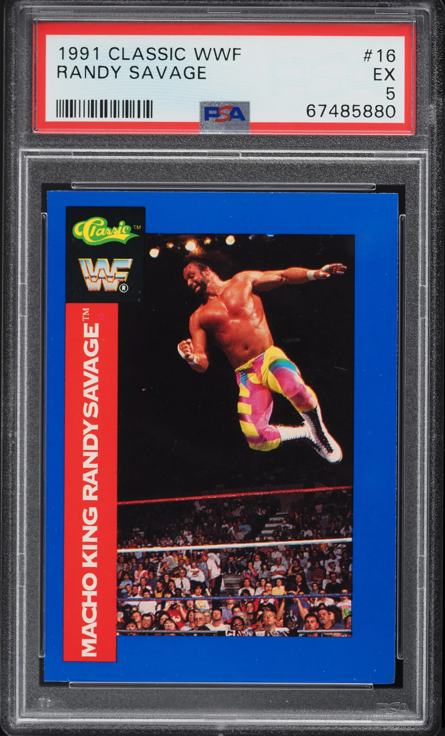 1991 CLASSIC WWF WRESTLING RANDY SAVAGE #16 PSA 5 EX